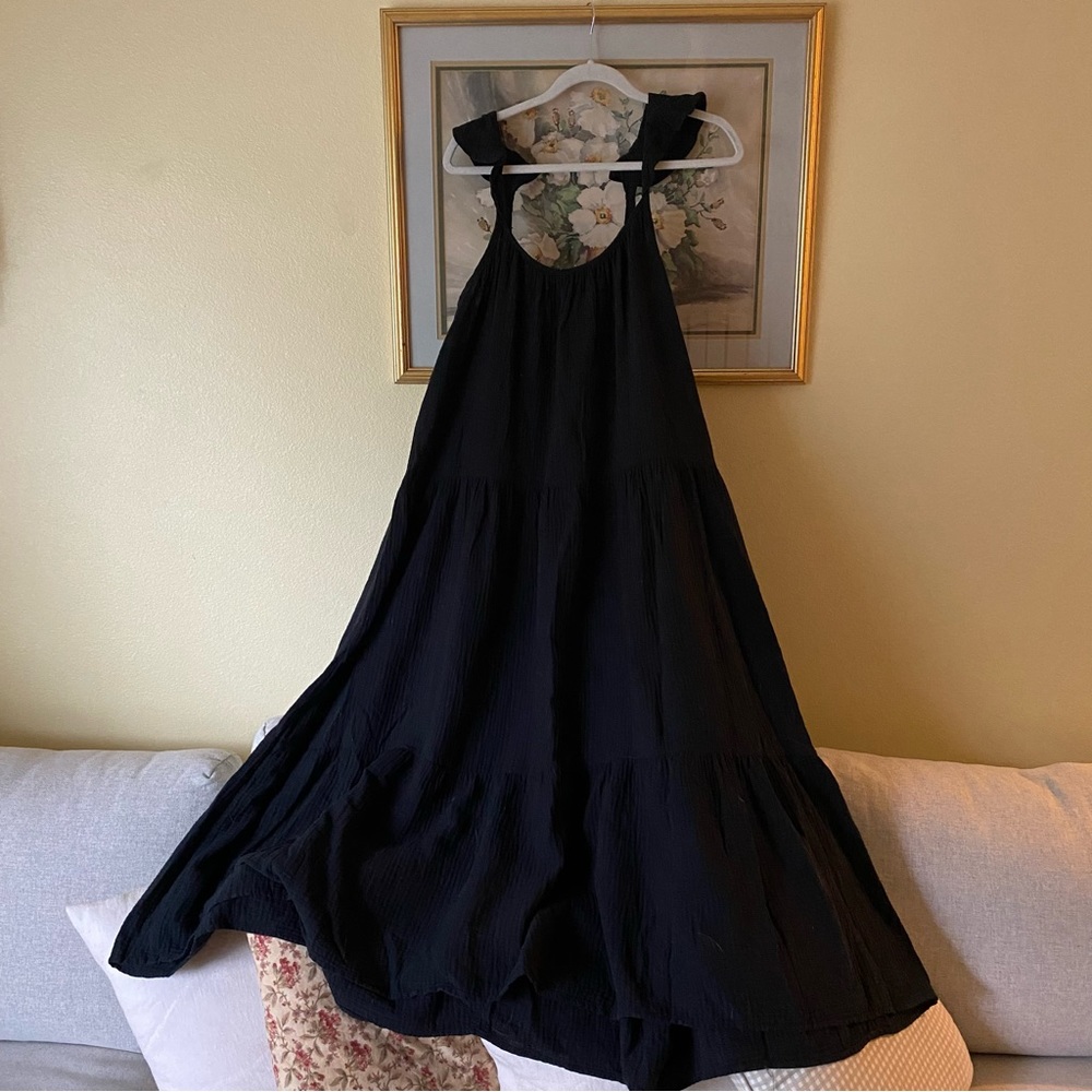 Banana republic cotton gauze ruffle maxi dress